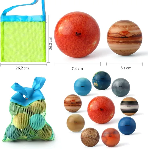 Vista 4 de Juguetes de planetas del sistema solar para niños, juguetes sensoriales educativos STEM para niños autistas, no tóxicos, bola de limo de astronauta