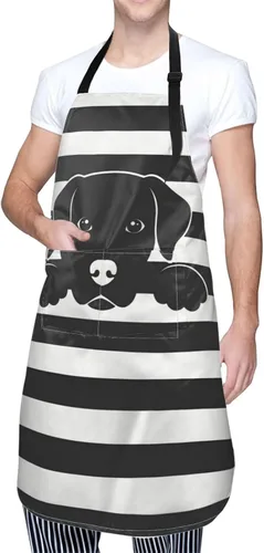 Vista 2 de Perinsto Waterproof Apron With 2 Pockets Kitchen Chef Aprons Bibs For Cooking Baking Painting Gardening Grooming