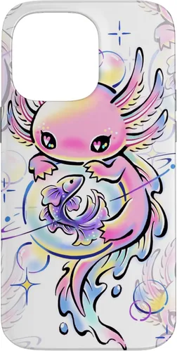 Vista 21 de Cute Kawaii Axolotl Purple Magical Crystals Case for iPhone 17