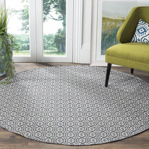 Vista 20 de SAFAVIEH Colección Montauk - Alfombra decorativa de 3 x 5 pies, color marfil y azul marino, tejido plano bohemio hecho a mano, de algodón, ideal