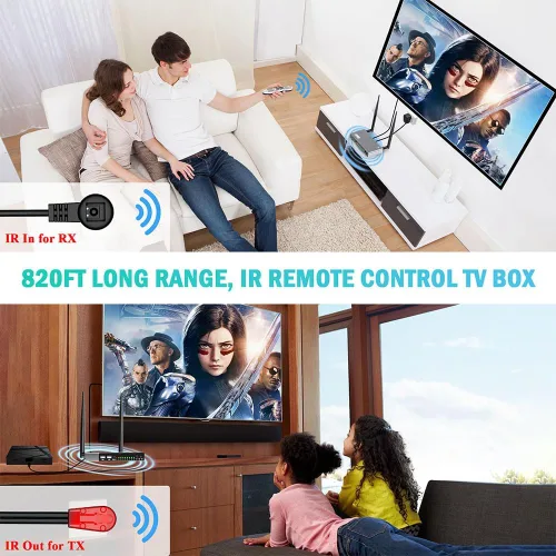 Vista 4 de TIMBOOTECH Transmisor y receptor HDMI inalámbrico de 820 pies, hasta 8 receptores, KVM, control remoto IR, salida de bucle, extensor inalámbrico