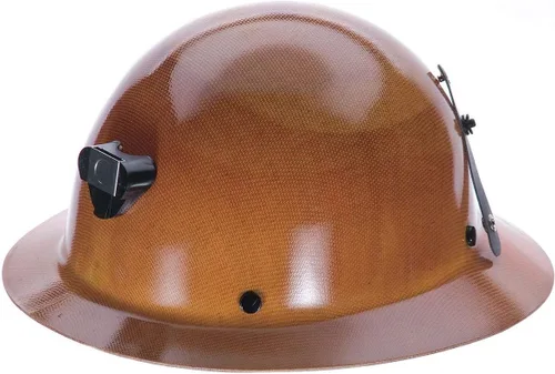 Vista 3 de MSA Skullgard - Casco duro de ala completa con suspensión, soporte de lámpara y portacables, hecho de resina fenólica, soporta cargas de calor