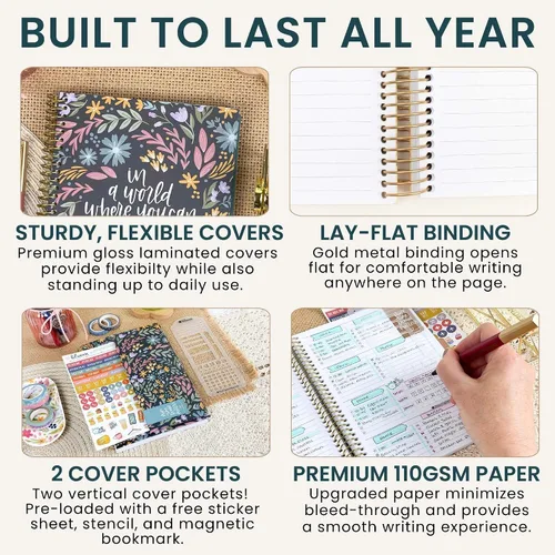 Vista 7 de bloom daily planners Agenda 2027 con plantilla para mujer