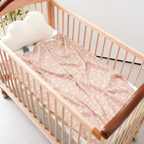 Vista 6 de Happy Flute Juego de 4 Mantas de Arrullo de Muselina Ultra Suaves para Recién Nacidos, Mantas de Recepción para Bebés Niñas y Niños, Esenciales