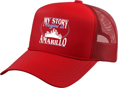 Vista 7 de Born in Amarillo Trucker Hat with Adjustable Mesh Back