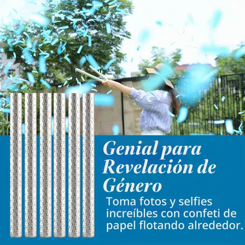 Vista 2 de BATTIFE It's a Boy, palitos de confeti para revelación de género, varitas Azul