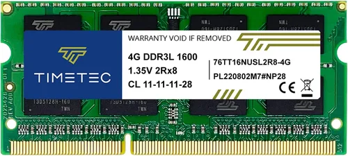 Vista 10 de Timetec 4GB DDR3L / DDR3 1600MHz PC3L-12800 / PC3-12800 Sin ECC Sin Búfer 1.35V / 1.5V CL11 2Rx8 Rango Dual 204 Pines SODIMM Portátil Notebook PC