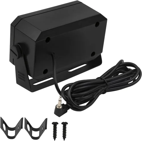 Vista 3 de Altavoz rectangular de comunicaciones externas para radioaficionado o CB y escáneres, 5 vatios, color negro