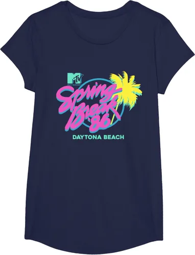 Vista 24 de MTV Camiseta de cuello redondo de ajuste clásico - Spring Break Daytona Beach, negro, adulto, manga corta, algodón y poliéster