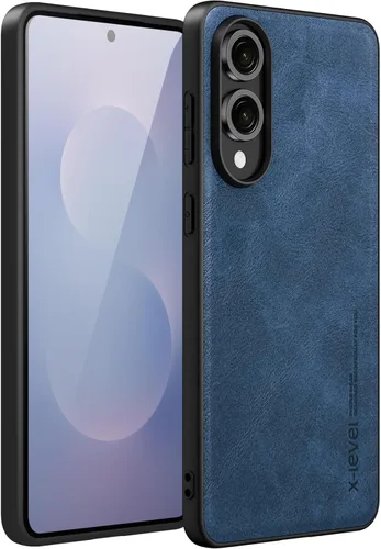 Vista 23 de X-level Funda para Samsung Galaxy Z Flip 6, delgada funda delgada de piel sintética para teléfono, TPU suave, a prueba de golpes, protección Negro