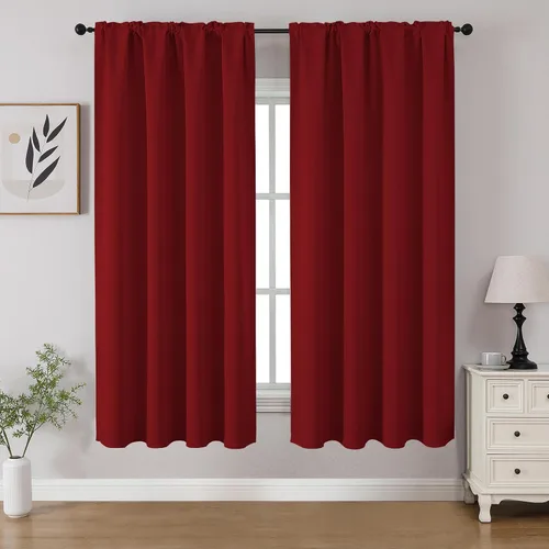 Vista 71 de CUCRAF - Cortinas opacas beige de 45 pulgadas, juego de 2 paneles con bolsillo para barra, cortinas para oscurecer dormitorios y sala de estar