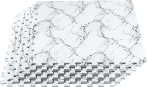 Vista 15 de Azulejos de espuma estampada de 3/8 de pulgada de grosor Forest Floor, tapetes de espuma de grano de madera entrelazados de primera calidad, piso