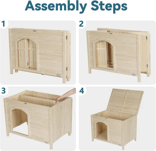 Vista 4 de Petsfit Caja de arena plegable, no requiere herramientas para el montaje, caja de arena para gatos, muebles ocultos, se adapta a la mayoría de cajas