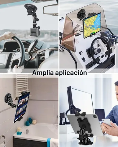 Vista 8 de Soporte de tableta resistente para coche/camión – [Ventosa superventosa] Soporte de tableta de parabrisas con adaptador de tornillo de 1/4 pulgadas