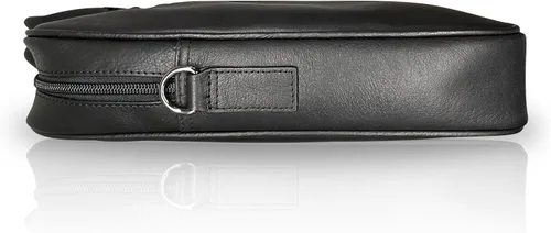 Vista 5 de Bolsa para laptop con múltiples compartimentos y bolsillos, 100% piel auténtica, maletín para hombres y mujeres, bolsa de mensajero de viaje