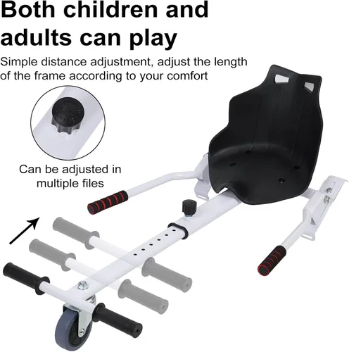 Vista 5 de Accesorio para aeropatineta, accesorio de asiento para aeropatineta, Go Kart para niños y adultos, marco y asiento ajustables para Go Kart, asiento