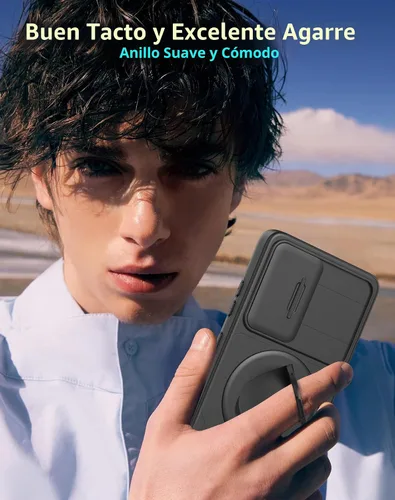 Vista 7 de Funda magnética para Samsung Galaxy S20 FE compatible con carga inalámbrica MagSafe, con 2 protectores de pantalla, anillo de soporte integrado +