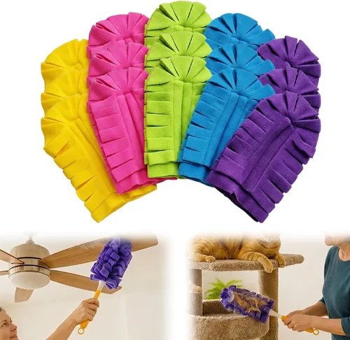 Vista 7 de Recambios de plumero reutilizables, juego de repuestos de plumero de forro polar de 360°, herramientas de almohadillas de limpieza lavables para 5