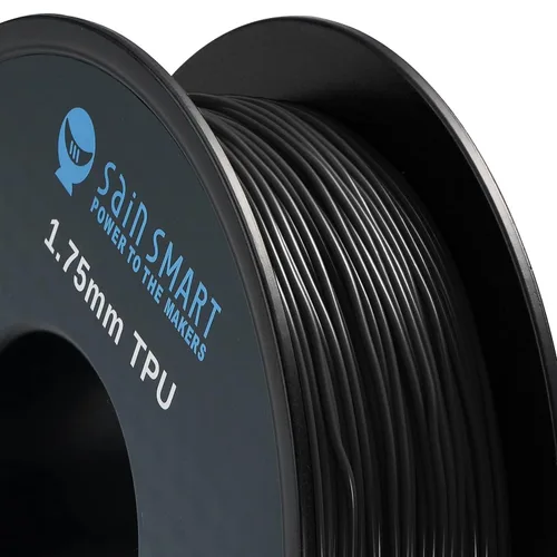 Vista 4 de Bobina de filamentos para impresoras 3D SainSmart, 0.06 pulgadas, flexible, TPU, 1,7 libras, Negro, 1