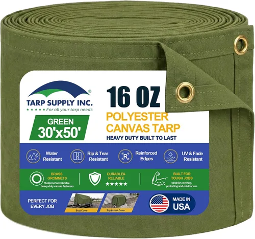 Vista 37 de TARP SUPPLY Inc. Lona de lona resistente de 5 x 7 pies, lona resistente al agua y transpirable, cubierta resistente a los rayos UV con ojales