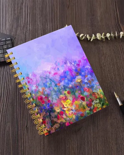 Vista 5 de iampanda Cuaderno de diario en espiral, encuadernación fuerte de doble alambre con papel de primera calidad para niñas y mujeres, 60 hojas A5