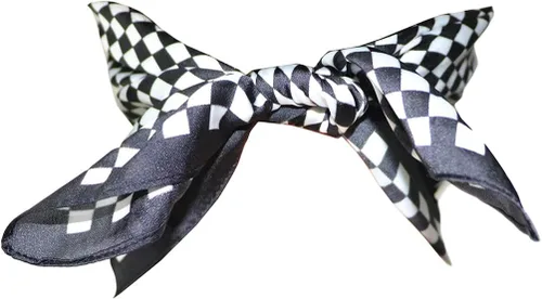 Vista 3 de Bandana de seda para rave, bufanda para el cuello, máscara facial para hombres y mujeres, tablero de ajedrez, negro, blanco, festival, ropa EDM