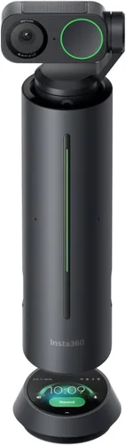 Vista 9 de Insta360 Link 2 - Cámara web PTZ 4K para PC/Mac, sensor de 1/2 pulgada, seguimiento AI, HDR, micrófono con cancelación de ruido AI, control
