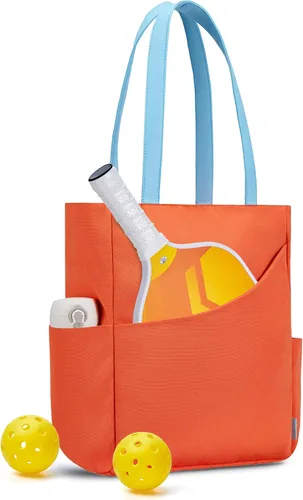 Vista 10 de Bolso de Pickleball para Mujeres, Elegante Bolso de Nylon con Capacidad para 2 Palas, Bola, Equipo, Bolso de Hombro Utilitario para Deportes