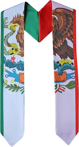 Vista 7 de Del Mex Bufanda de graduación con bandera de país y estola, orgullo de graduados Argentina