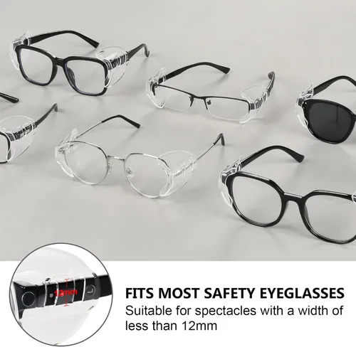 Vista 2 de 2/4/6/10 pares de protectores laterales para gafas, protectores laterales para gafas graduadas