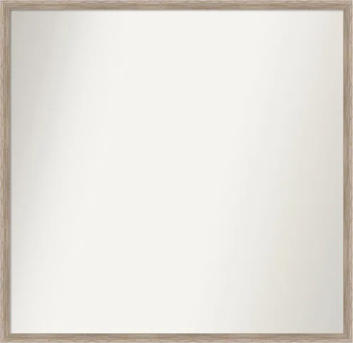 Vista 24 de Amanti Art Espejo de baño blanco para sobre el fregadero, 24 x 27 pulgadas, espejo de tocador rectangular con cuña de madera dura, marco de madera
