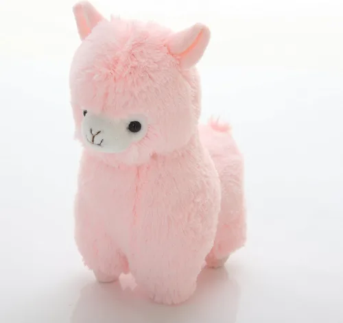 Vista 3 de Cuddly - Muñeca grande de alpaca suave, peluche de cordero de llama, 7 pulgadas, el mejor regalo de cumpleaños para niños (rosa)