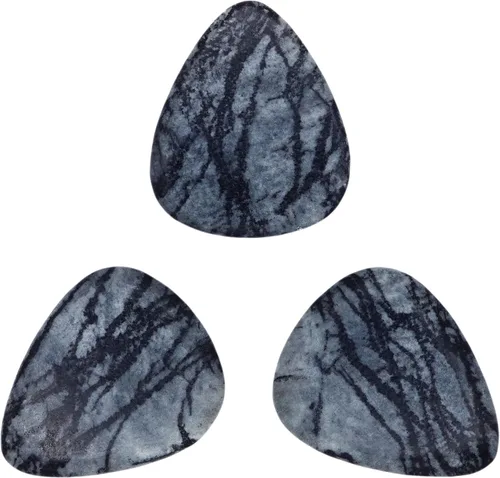 Vista 77 de Púa de Guitarra o Bajo de Piedra Amatista - Calibre Ultra Pesado de 3.0 mm - Forma 351 - Púa Exótica Artesanal de Gema Especial - 1 Paquete