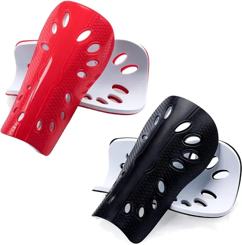 Vista 11 de Espinilleras de fútbol, 2 pares de fundas de espinilleras de fútbol superligeras y transpirables, equipo de protección de espinilleras para niños