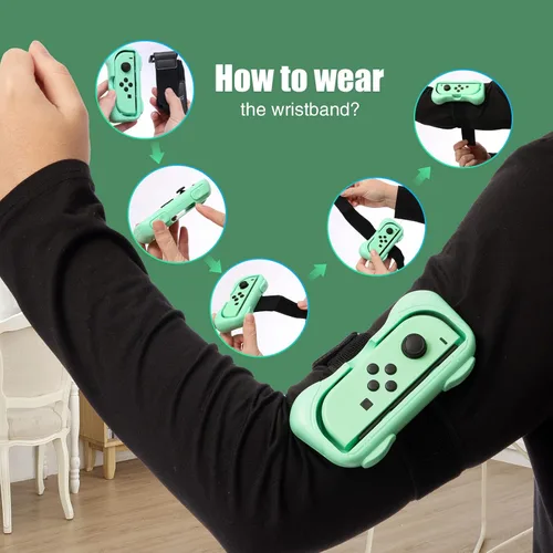 Vista 6 de ECHZOVE Switch Wrist Bands, 2 in 1 Wrist Straps for Switch Dance 2023 2022 2021 2020 Game