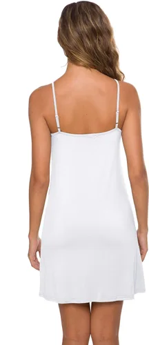 Vista 5 de AUHEGN Women's Basic Adjustable Spaghetti Strap Cami Slip Mini Dress