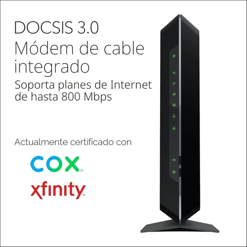 Vista 3 de NETGEAR Nighthawk AC1900 (24x8) DOCSIS 3.0 WiFi Combo de router, cable módem (C7000) para Xfinity de Comcast, Spectrum, Cox, más (renovado)