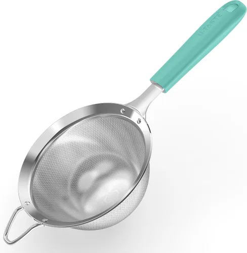 Vista 13 de U-Taste Colador de Malla Fina Pequeño: Acero Inoxidable 18/8 de 3.35 pulgadas, Tamiz de Cocina para Alimentos de 30 Mallas con Mango de Silicona