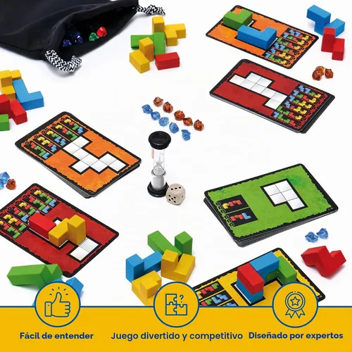 Vista 7 de Ubongo 3D Juego de rompecabezas geométrico con bloques tridimensionales Juego divertido para la familia Altamente rejugable Componentes