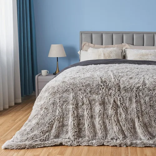 Vista 61 de GONAAP Manta de Tiro Difusa de Piel Sintética Negra Súper Suave Acogedora Felpa Difusa Peluda para Sofá Sillón Cama (Negro, Tiro(50"x60"))