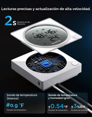Vista 3 de GoveeLife 2.0 Refrigerator Thermometer Dual Probes with LCD, 1-Pack