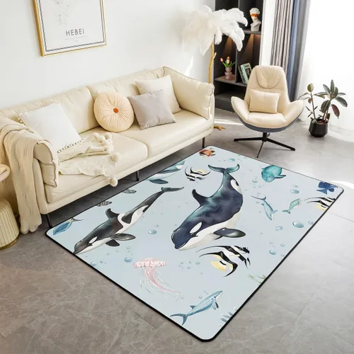 Vista 32 de jejeloiu Cute Mushroom Decor Rugs for Living Room Bedroom for Kids Boys Girls Area Rug 3x5 Botanical Plants Decorative Carpet Cartoon Mushrooms