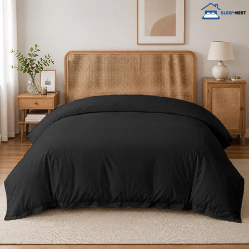 Vista 2 de SLEEP-NEST Funda de edredón individual de 68 x 90 pulgadas, 1 pieza, 100% algodón, suave y transpirable, ropa de cama individual, cierre