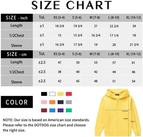 Vista 6 de DOTDOG Sudadera unisex con capucha de forro polar cepillado suave para niños o niñas (edad 3-12 años)