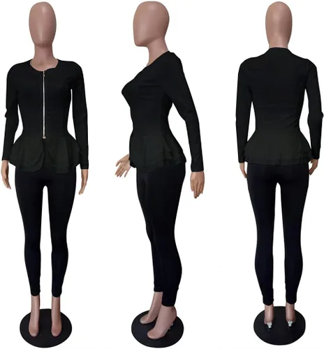 Vista 7 de Conjunto deportivo de dos piezas con cremallera y leggings ajustados para mujer