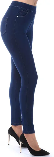 Vista 4 de AmélieBoutik Leggings de mezclilla ajustados de cintura alta para mujer