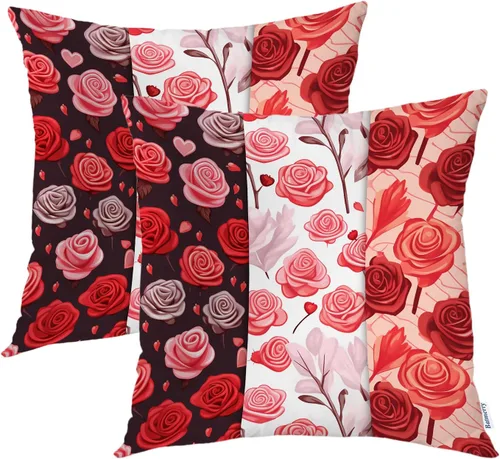 Vista 78 de Batmerry Fundas de almohada decorativas con estampado digital de hojas verdes y gatos negros con estampado digital para sofá, cama, cremallera