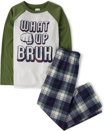 Vista 13 de The Children's Place - Conjunto de pijama de dos piezas con camisa de manga larga y pantalones para niño Manojo de desayuno