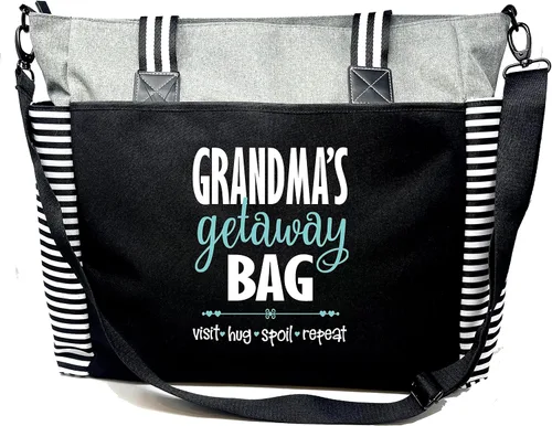 Vista 25 de Brooke & Jess Designs Bolso de mano para la abuela – Bolso de lona resistente con cremallera y bolsillo interior para la abuela para uso diario