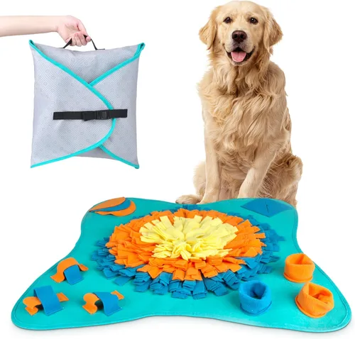 Vista 10 de Alfombrilla de olfateo para perros de 20 pulgadas, juguetes interactivos de rompecabezas para perros para enriquecimiento, tapete grande